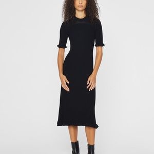 Short Sleeve Mix Stitch Sweater Dress - New With Tags - NEVER WORN - Black